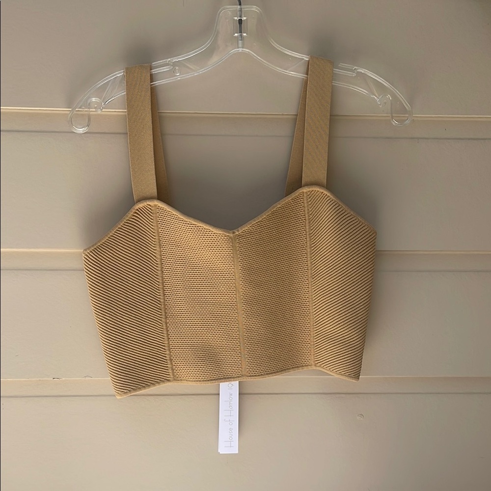 NEW House of Harlow 1960 Tan Crop Tank Top
